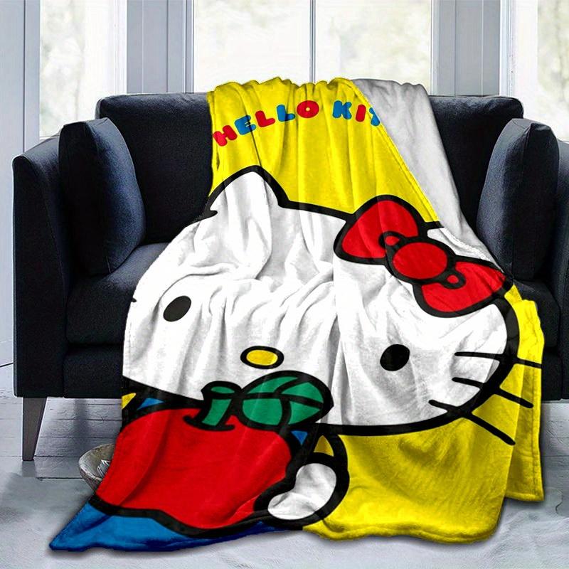 

1pc. Hello Kitty Red Apple Yellow Background Blanket - Perfect for Home, Office, Outdoor Use, Gift Idea, Suitable for Al 100x150cm