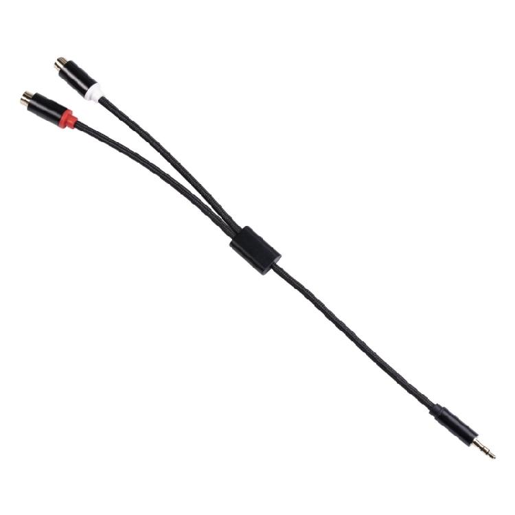 Professional 3.5mm To 2RCA Adapter Cable with Gold Plate Conductors Heat Resistant Alloy Shell AntiTangle Design