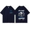 2022 Hip Hop T-Shirt Streetwear Japanese Kanji Funny Cat Print T Shirt Harajuku Cotton Casual Short Sleeve Tshirt Tops
