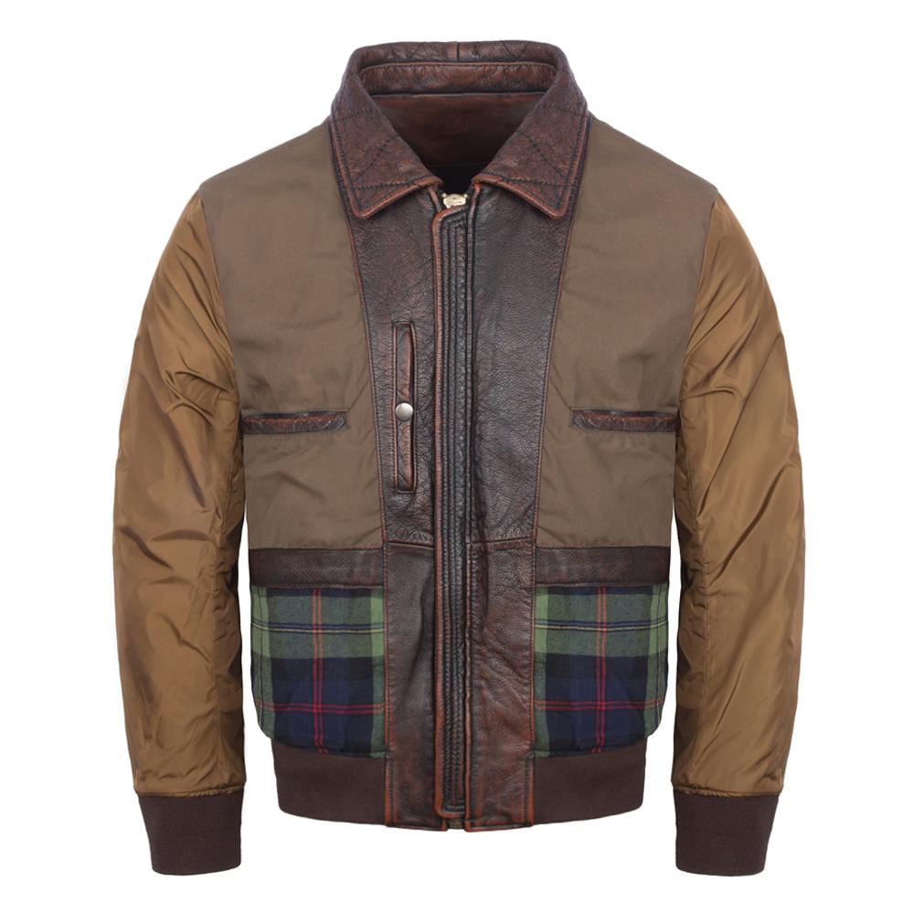 Vintage Red Brown Men Genuine Leather Jacket Real Cow Coat Man Military Pilot Jackets Air Force Flight Suit Spring Autumn