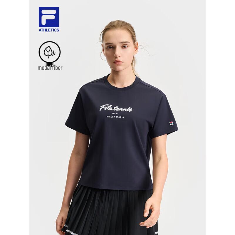 Женская свободная вязаная теннисная футболка FILA S