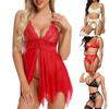 Wimpernspitze, O-Ring, Ausschnitt, Strumpfband, Dessous-Set, Teddy-Bodydoll-Stickerei