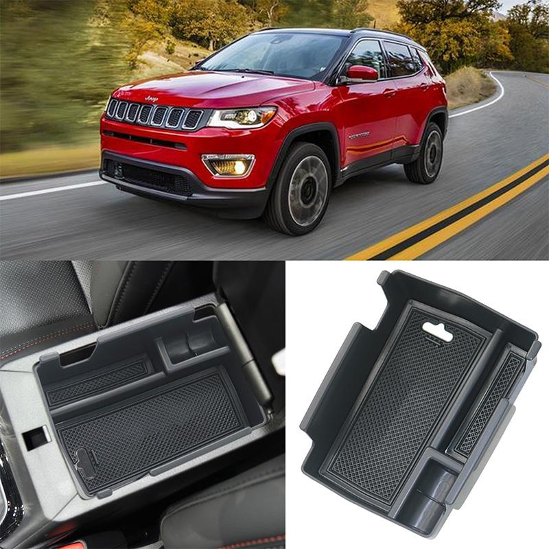 

Car Central Console Armrest Storage Box Organizer Tray for Jeep Compass 2026 2026 2026 Stowing Tidying Interior Accessories ABS чёрный