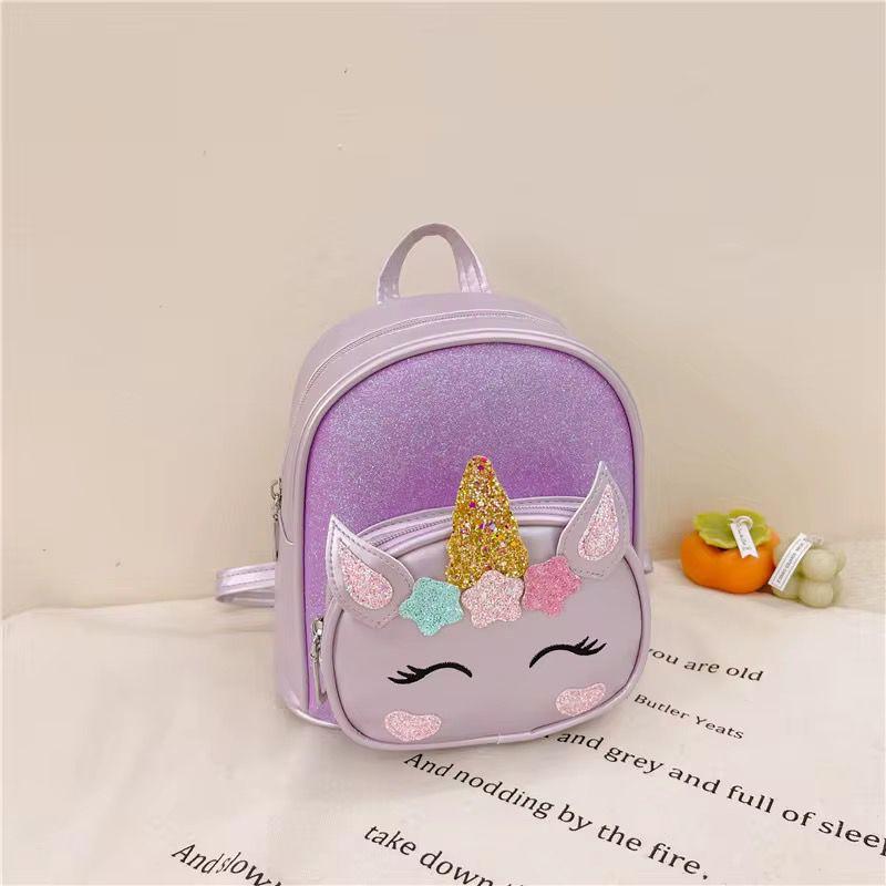 Unicorn Sparkle Kindergarten Backpack Purple Kids Water-Resistant Lightweight Durable Preschool Bookbag