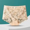 Plus Size Lady Summer Sexy Lace Hollow Out Transparent Without Mark Lift Hip High Waist Triangle Briefs