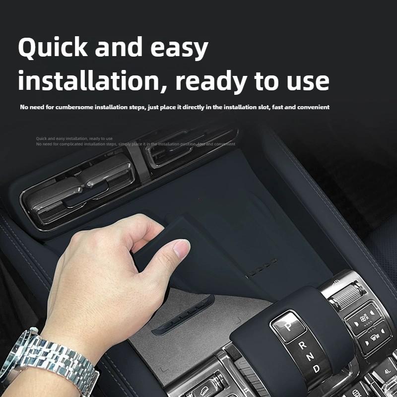 Auto Wireless Charging Silicone Pad Fit for BYD Leopard 5 2025 Modified Car Center Console Non-slip Storage Box Pad Upgrade Part