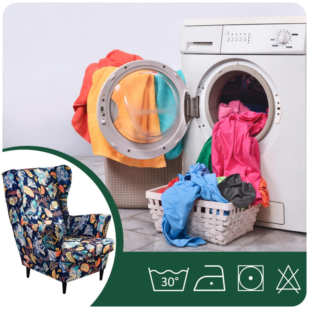 Armchair Cover Colorful Flowers Leaves Patterns Elastic [22Ew14]