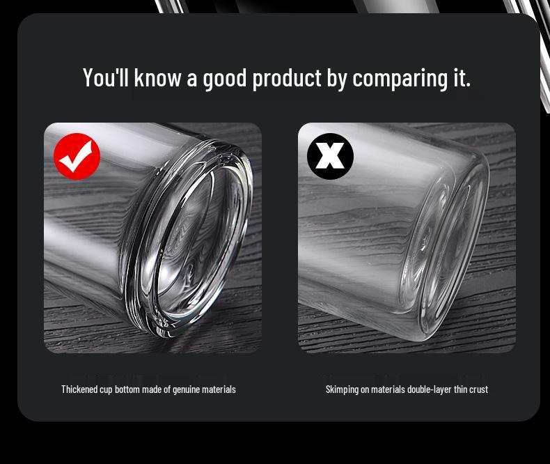 Double-Layer Borosilicate Glass Tea Cup - Heat Resistant & Transparent for Brewing.