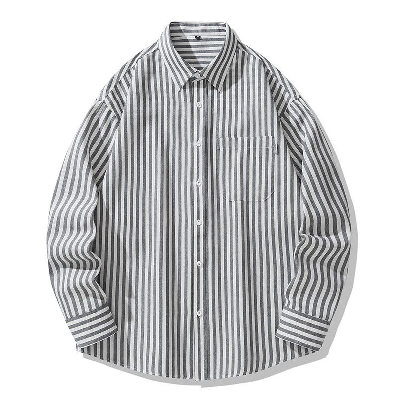 Men's Striped Shirt Men's Long Sleeve Autumn Trend Loose Casual Men's Shirt