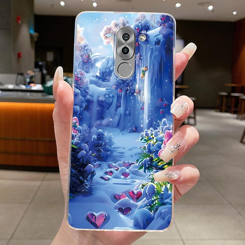 Casing For Huawei GR5 2017 / Mate 9 Lite / Honor 6X Case Aesthetic Cute Cat Cartoon Soft Silicone Transparent Back Cover Bumper