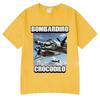 Bombardiro Crocodilo Crocodile Plane Bomber Funny Meme T-shirt Men Women Summer Casual Cotton Comfort Short Sleeve T Shirts Tops
