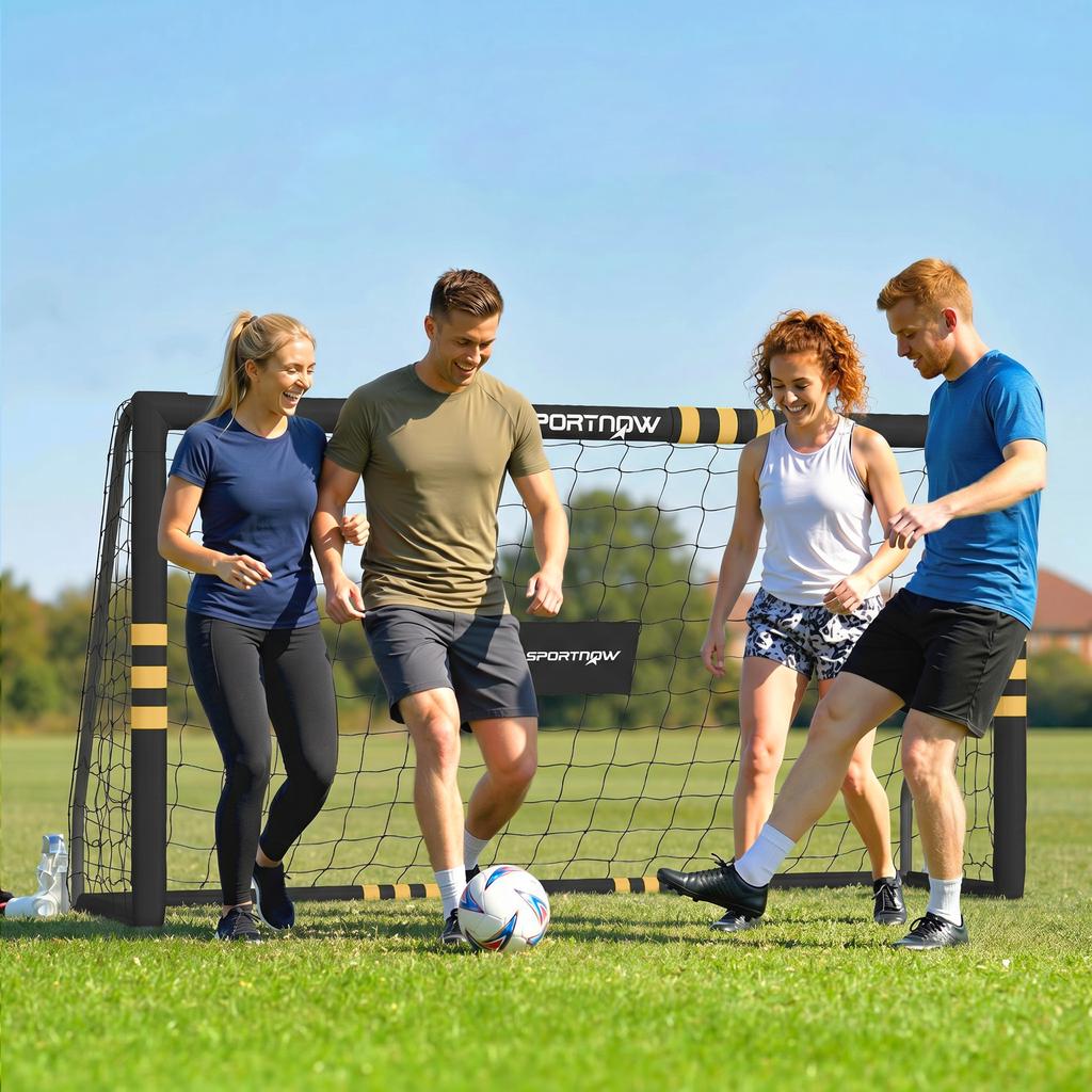 Football Goal, 6 x 4ft Portable Football Net with Ground Stakes