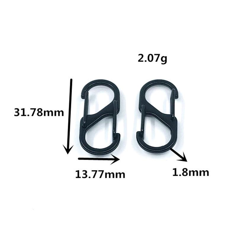 Buy Stainless Steel S Type Carabiner With Lock Mini Keychain Hook