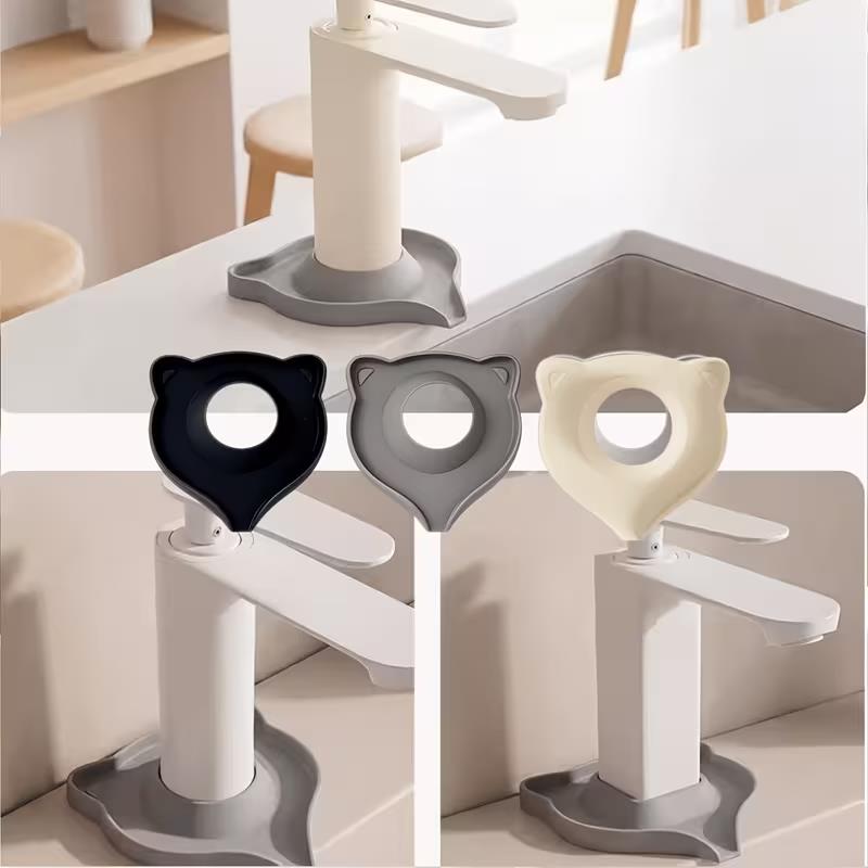 2pcs Random Silicone Faucet Water Guard – Waterproof Splash Seal, Non-Slip, for Kitchen & Bathroom, 3 Colors