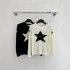 Reversible Star Print Slim Fit Knit Top - Long Sleeve, Round Neck, Spring/Fall Collection