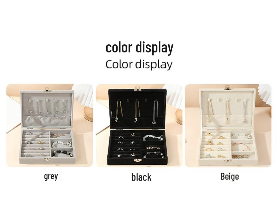 Luxury Portable Jewelry Box with Lock, Large Capacity Storage for Necklaces and Earrings