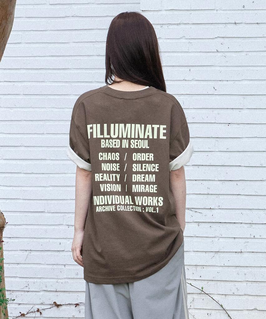 FILLUMINATE Contrast Graphic T-Shirt - Brown