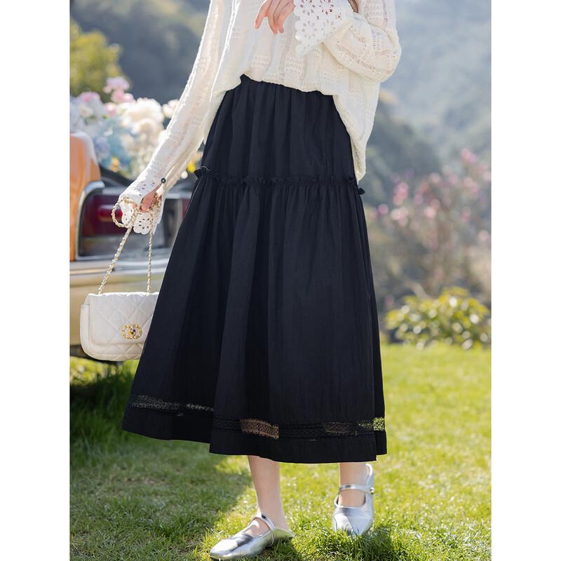 Aiyilian Women s Two-Piece Lace Skirt and Short Sleeve Top Set M