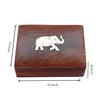 Shriji Crafts Wooden Playing Card Deck Holder Box with Elephant Design