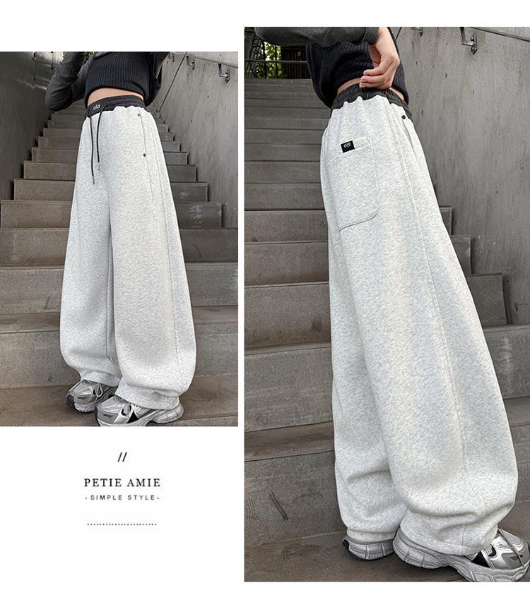 Patchwork-Sweathose für Mädchen mit gebogenem Bund - Lange Freizeithose für Frühling und Herbst 2025