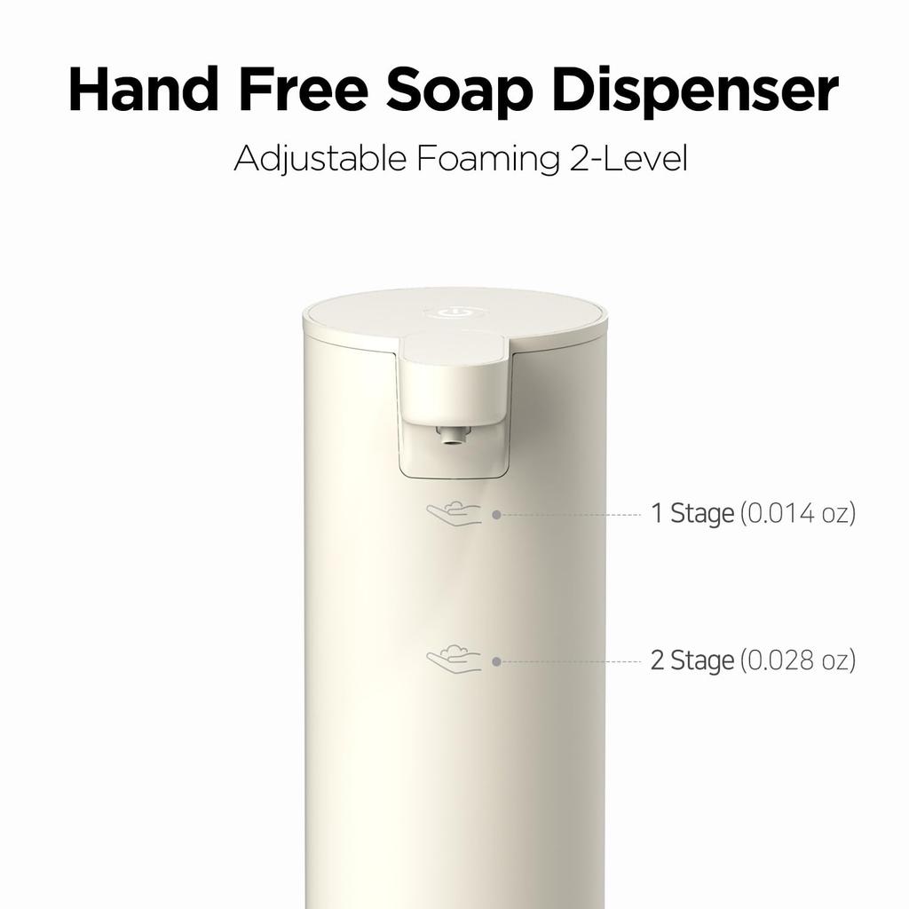 mooas Automatic Foaming Soap Dispenser - Pure & Clean Touchless Hand Soap Dispenser, Stainless Steel, USB Rechargeable, Hands-Free Dish Soap Dispenser