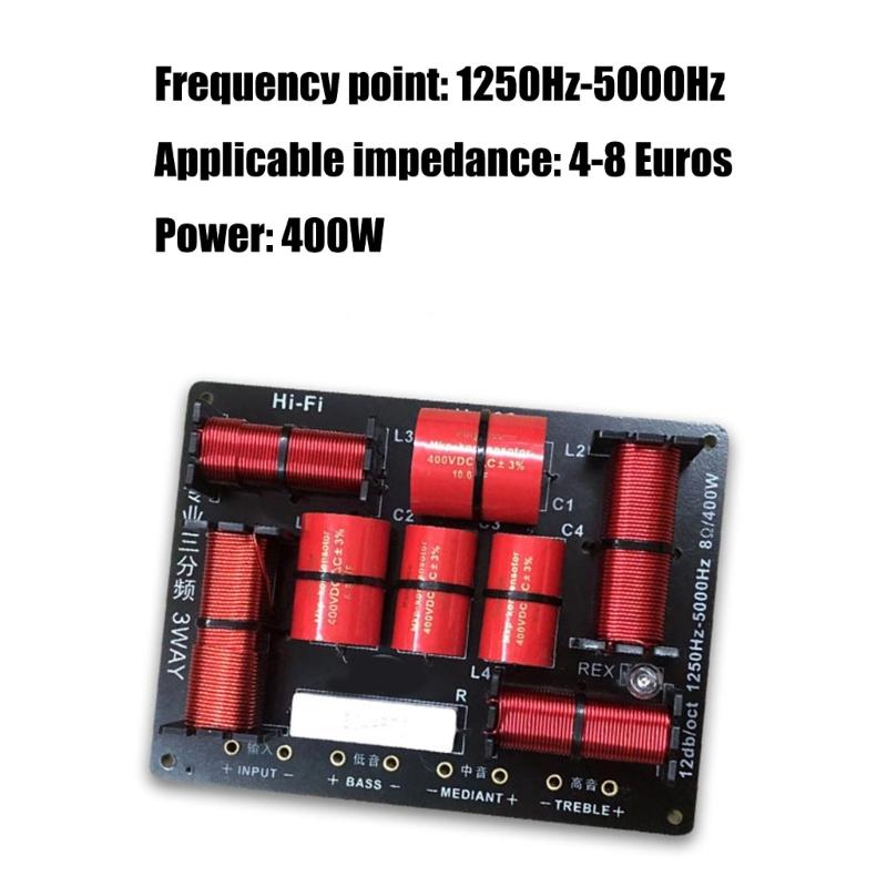 Powerful 3 Way Auditory Crossover Filter Enhances Loudpeaker Performances, 400W Capacity 1250HZ-5000Hz