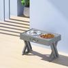 Dog Stainless Steel Bowl Pet Feeder Water Lifting Dining Table Double Bowl Dining Foldable Adjustable Non Slip Cat Pet Supplies
