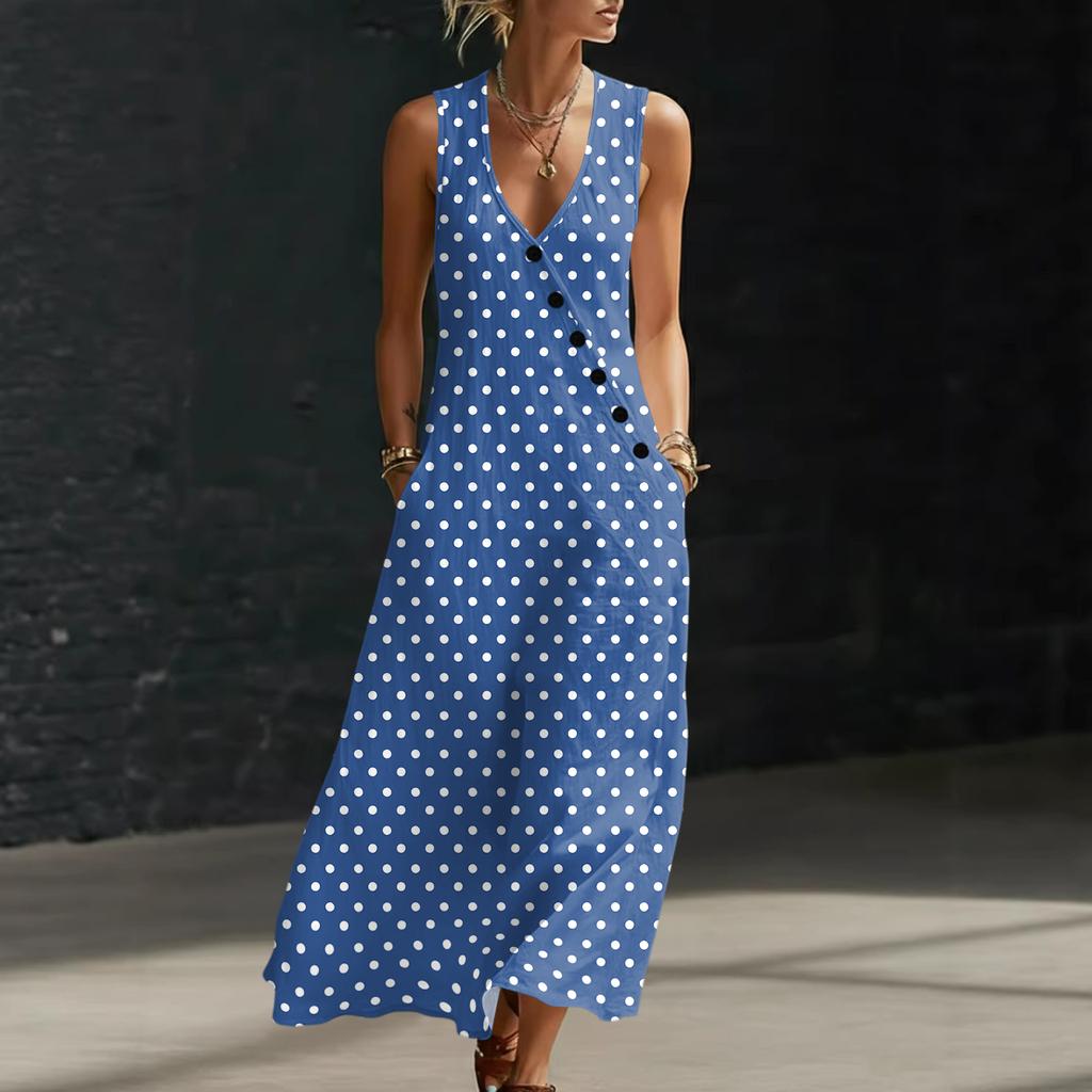 Robes d'été pour femmes Robe midi décontractée et fluide Robes d'été pour vacances à la plage Avec poches