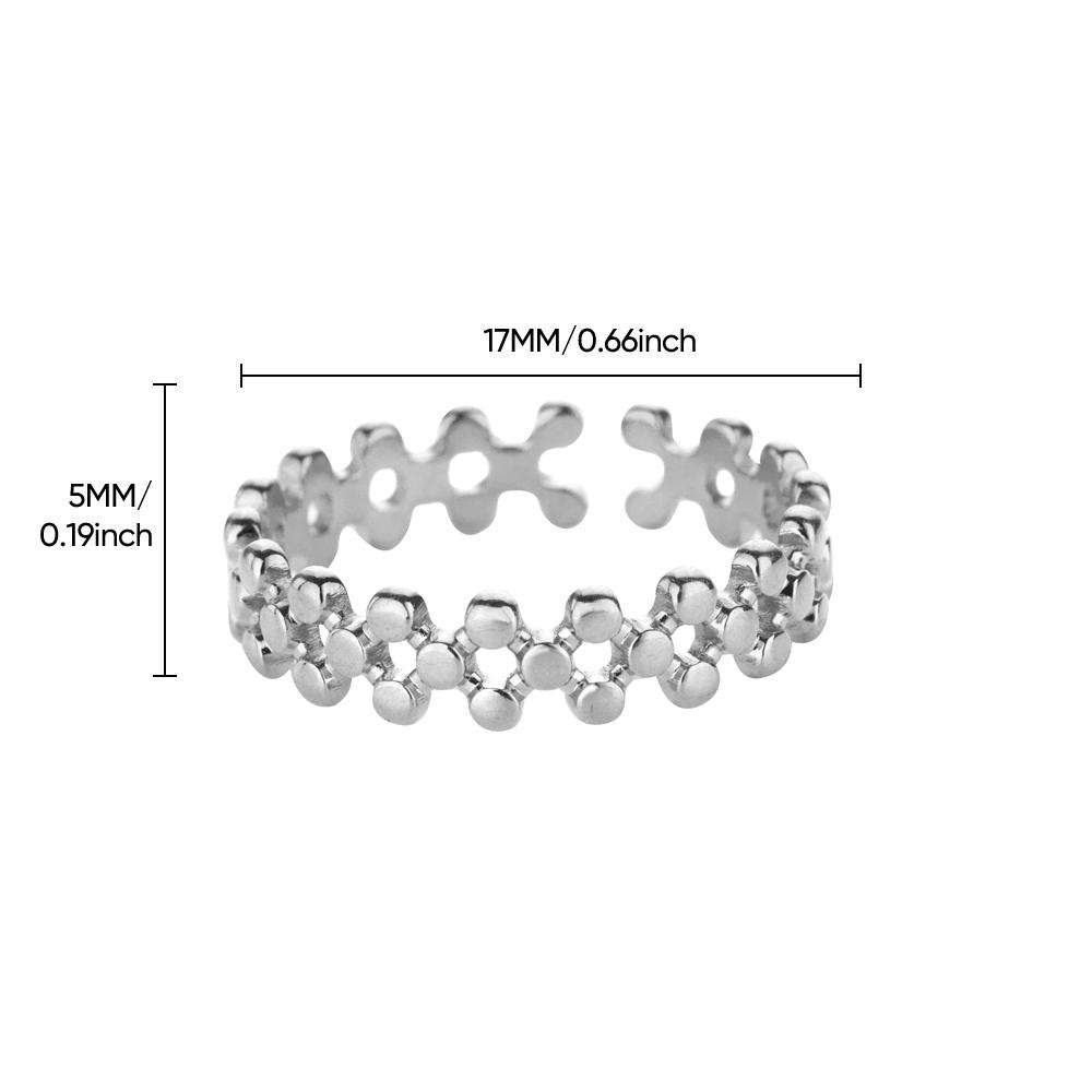 Hollow DNA Beads Open Stainless Steel Rings for Women 2024 Trendy Gold Color Aesthetic Wedding Couple Ring Femme Jewelry anillos