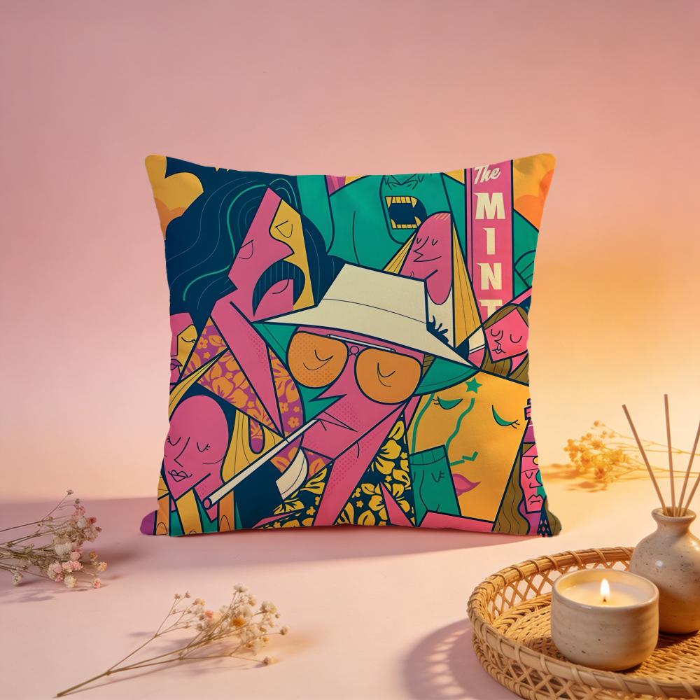 Hot FFear and Loathing in Las Vegasable Cushion Cover Comfortable Durable Pillow Cover MultiScene for Home Office Car Sofa