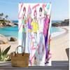 Kpop Demon Hunters Printed Beach Towel, Large Absorbent Quick Dry Towel for Summer Outdoor Swimming