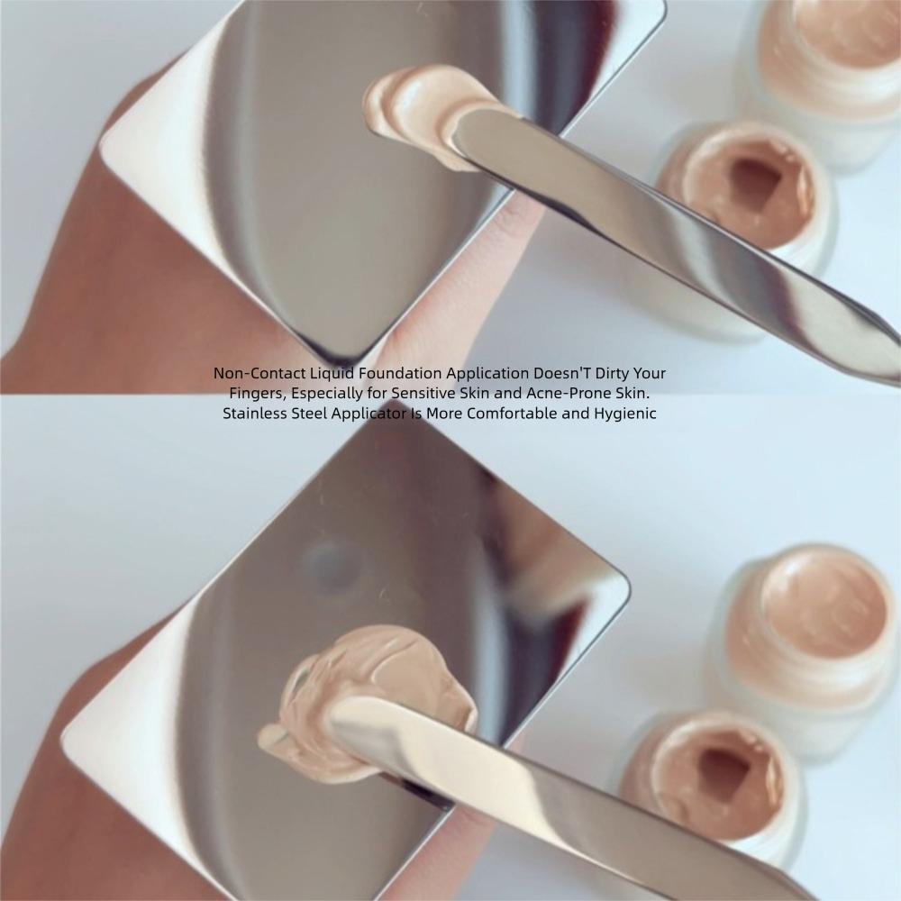 2PC Portable Makeup Mixing Stick Stainless Steel Face Cream Mixing Tool  Make Up Tool