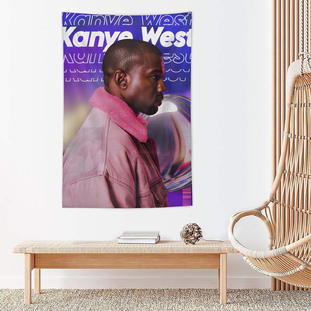 Rapper Singer KKanye West Tapestry For Bedroom Living Room Outdoor Wall Decor Simple Stylish Art Piece Vertical Design