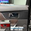 Real Carbon Fiber Car Accessories Rear Door Handle Panel Trim Cover Soft Sticker For Ford Edge SEL 2011 2012 2013 2014