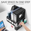 4 Column Data Organizer Rack Scratch Resistant PP Material Multi-functional Holder for Office Desk Book Pen File Storage