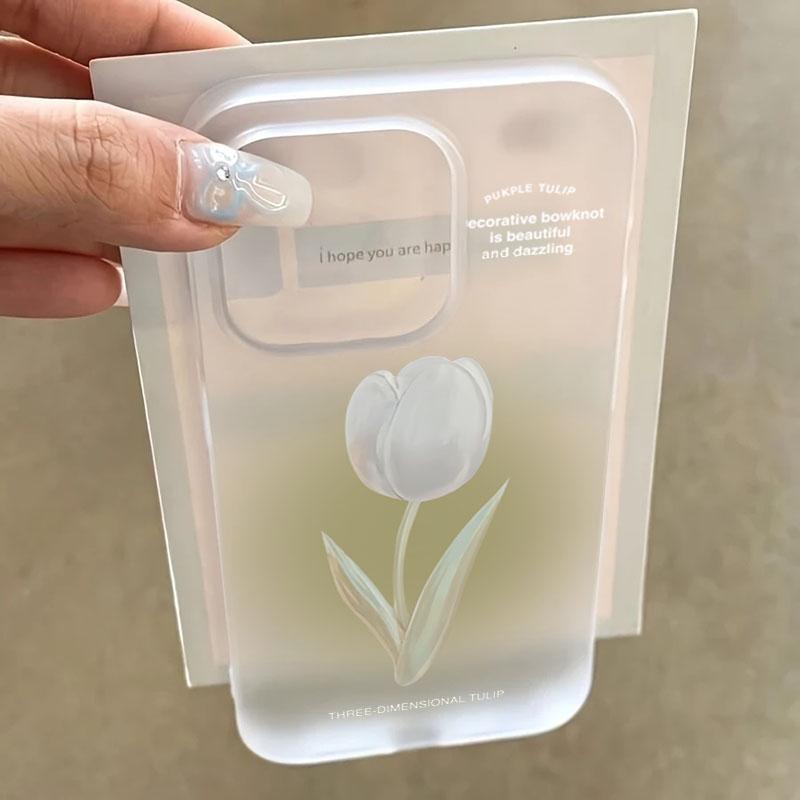 Tulpen-Handyhülle für iPhone 13 11 12 14 15 16 Pro Max 17 Air XR X XS 7 8 Plus SE2 Stoßfeste durchsichtige Hülle Silikon Fundas