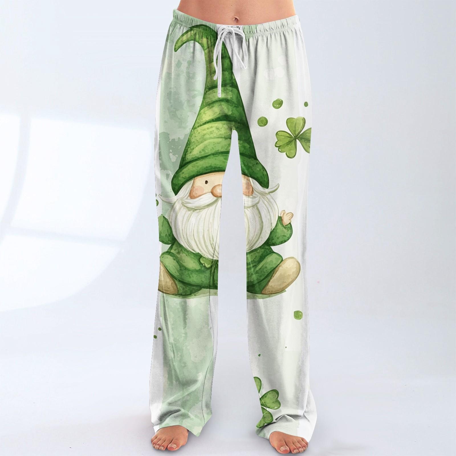 

Женская мода Свободный повседневный St. Повседневные брюки с принтом ко Дню Святого Патрика XL