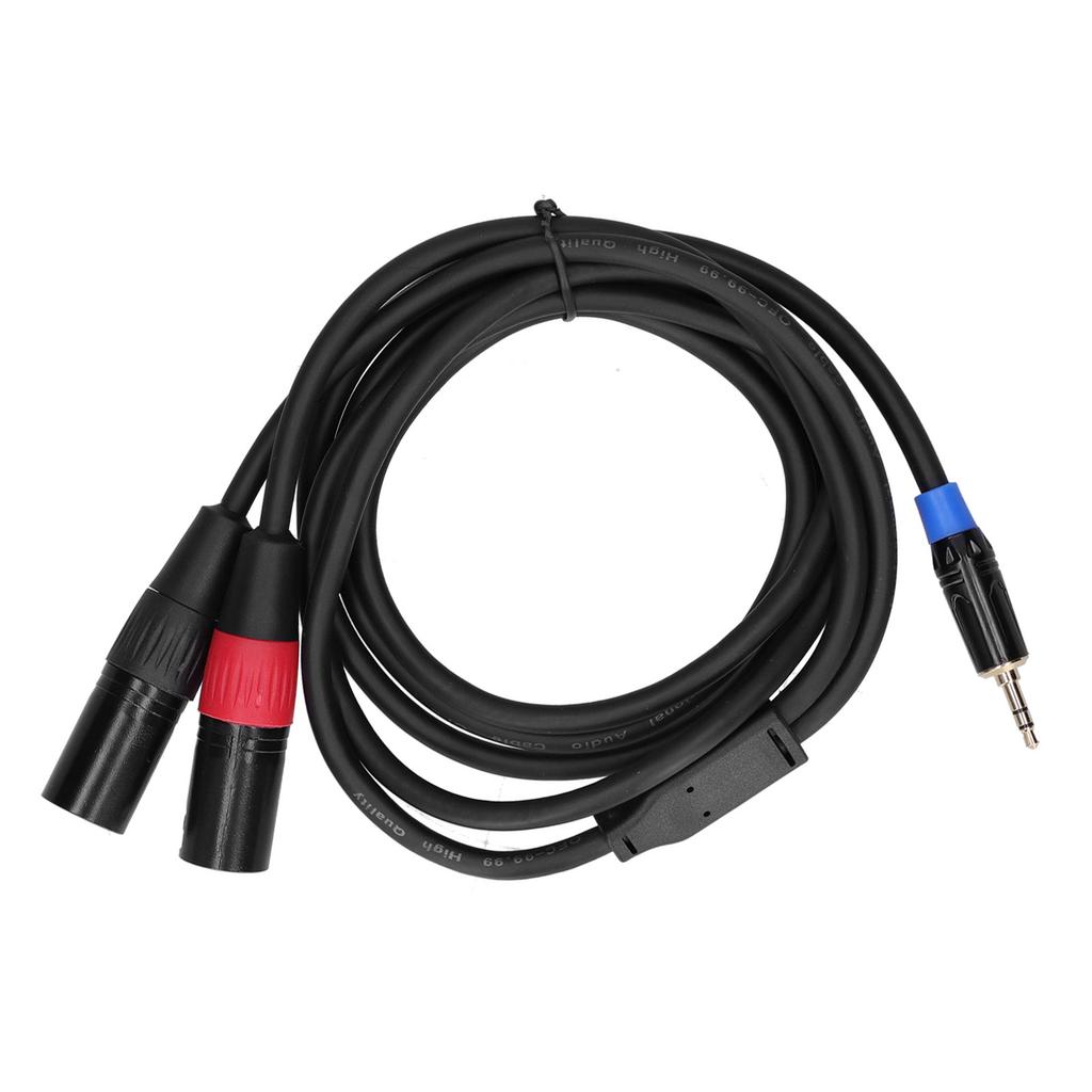 3.5mm Stereo Male To Dual 2 XLR Male Plug Connector Converter Adapter Cable Cord