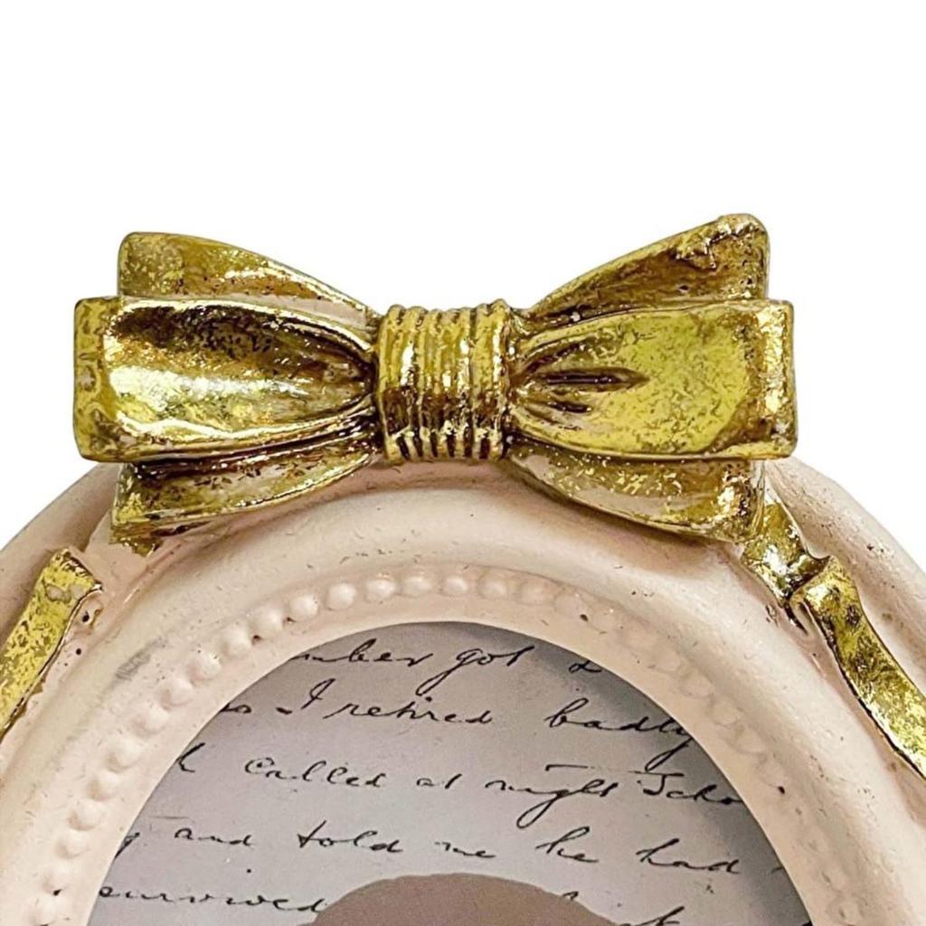 Vivienne Classic Mini Ribbon Garland Photo Frame Oval 9.5x12.5cm Pink Vintage Style Picture Frame for Gift