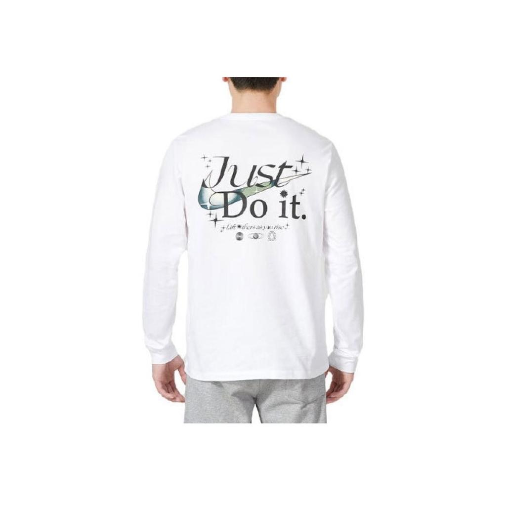 Nike Logo Embroidered Crew Neck Sweatshirt Men Tops White DZ2828-100