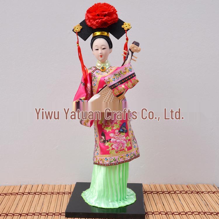 Seidenpuppenpuppe einer Prinzessin der Qing-Dynastie - Haus- & Hoteldekoration, Geschenk, Reiseandenken