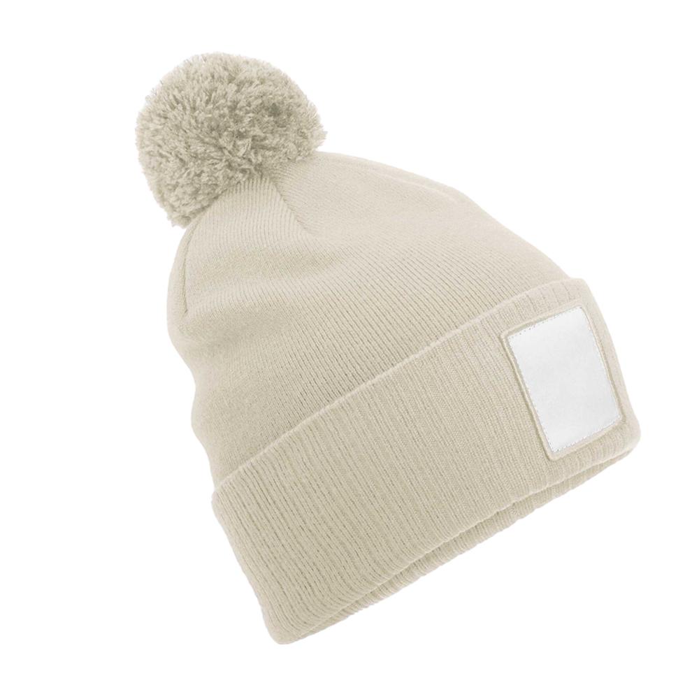 Beechfield Pom Pom AppliquÃ© Patch Beanie