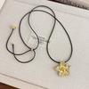 Simple Metal Flower Pendant Long Adjustable Snake Chain Rope Chains Necklace For Women Exquisite On The Neck Accessories Gift