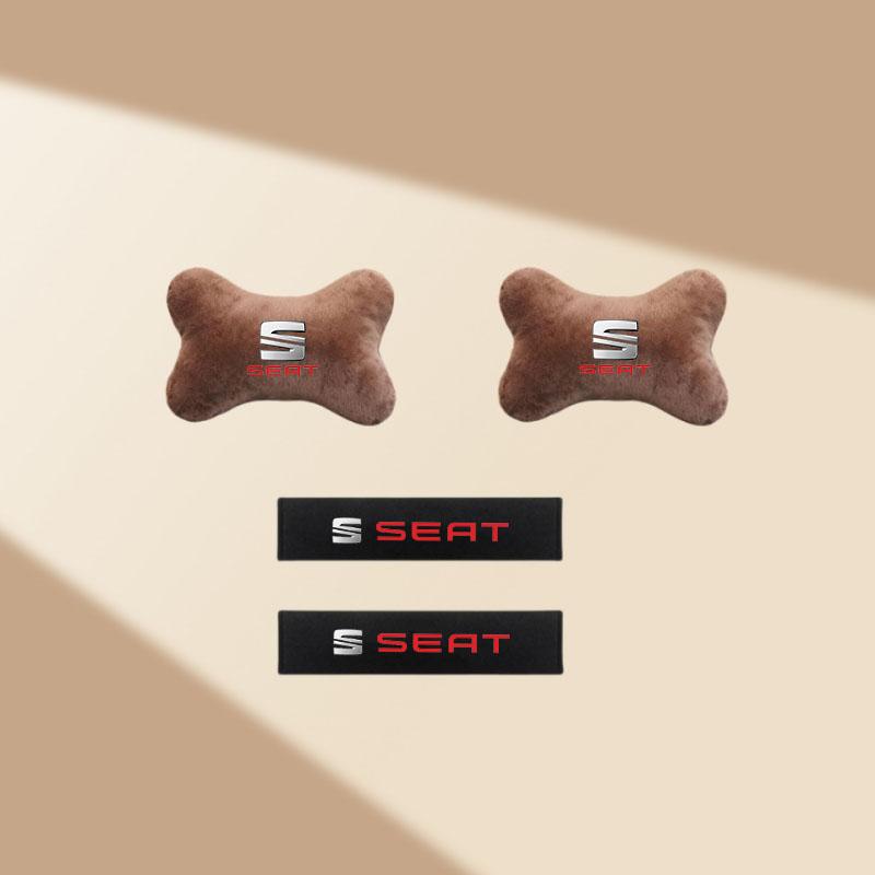 Car Headrest Rest Neck Pillow Cushion Seat Belt Shoulder Pad for Seat Leon Cupra Ateca Ibiza Arona Tarraco Alhambra Accessories