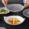 Japanese Irregular Square Glazed Ceramic Snack & Appetizer Plate, Tableware for Japanese Cuisine.