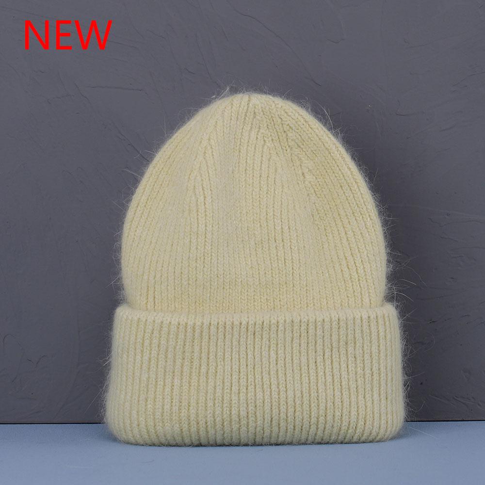 2023 new  Hot Selling Winter Hat Real Rabbit Fur Winter Hats For Women Fashion Warm Beanie Hats Solid Adult Cover Head Cap