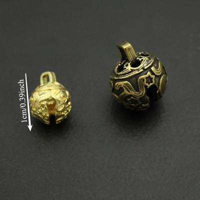 10Pcs Brass Small Christmas Bell -1cm Diameter Star Bell DIY Beading Copper Keychain Pendant Home Holiday Decoration Wind Chimes
