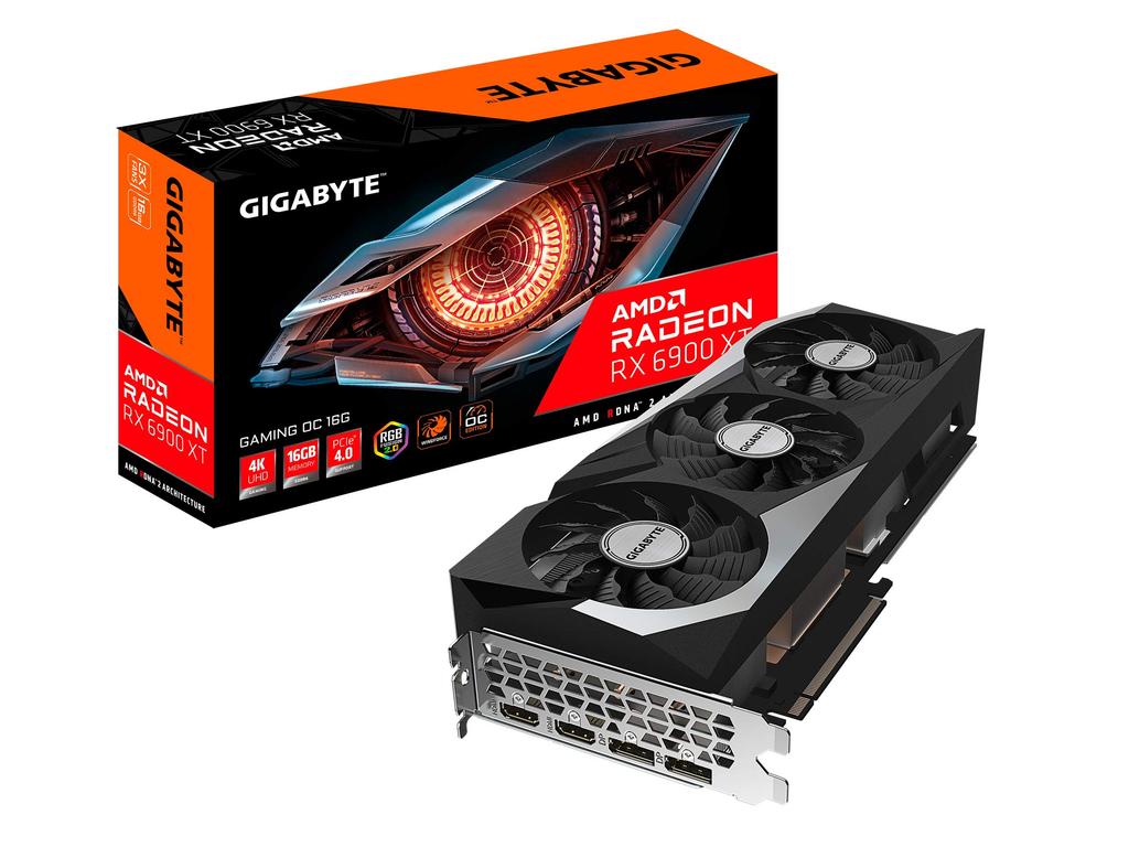 Carte Graphique GIGABYTE Radeon RX 6900 XT Gaming OC 16G Refroidissement WINDFORCE 3X 16 Go Vidéo, Système, 256-bit GDDR6, Carte GV-R69XTGAMING OC-16GD.