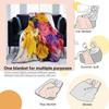 Vintage Fishery Hand Painting Different River Fish Art Print Flannel Blanket Soft Throw Couch Camping Travel Indoor Home Decor