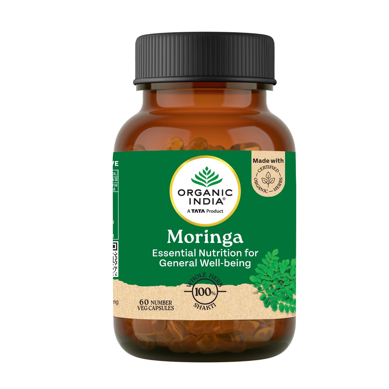 

TATA Organic India Капсули моринги 60N Натуральна дієтична добавка для енергії та гарного самопочуття